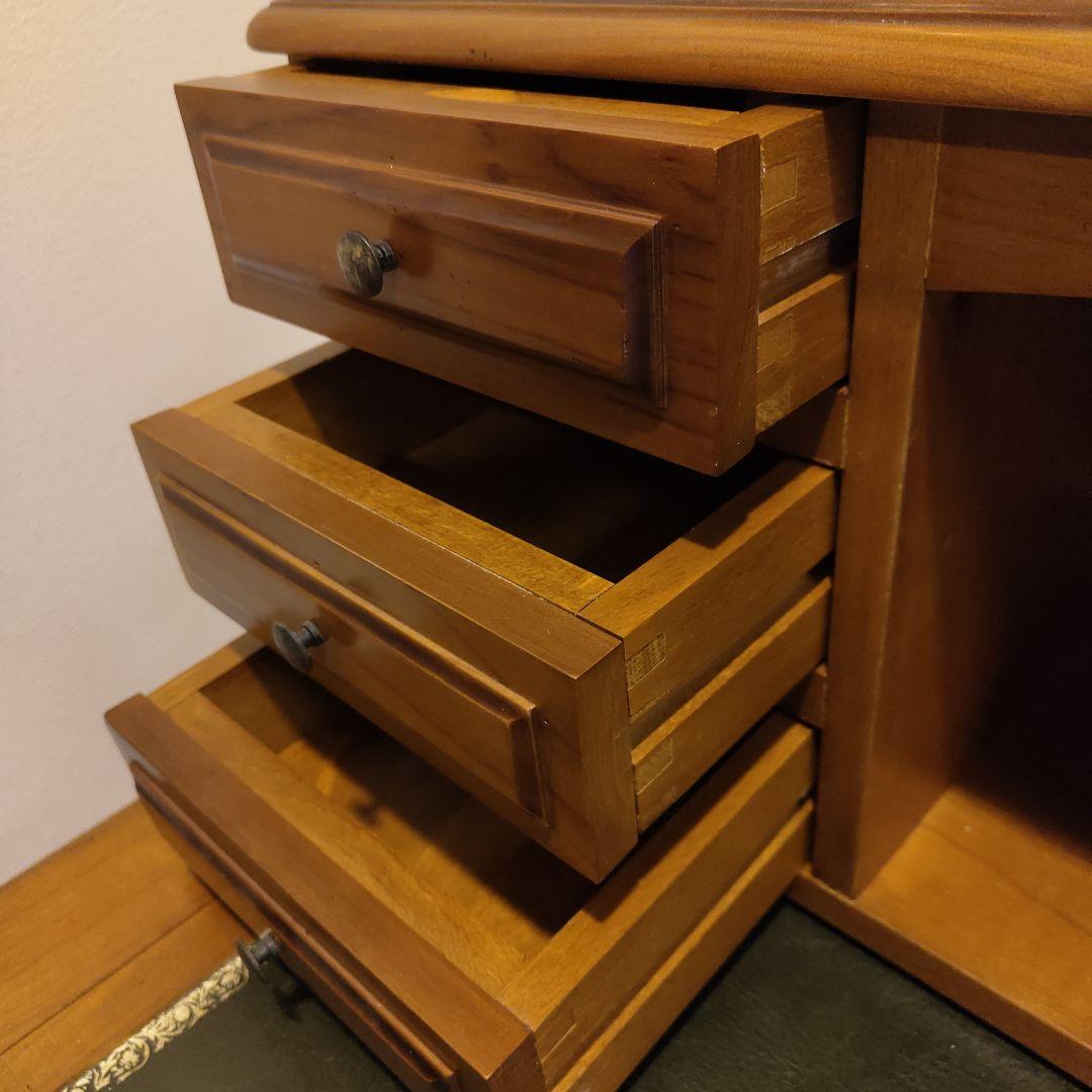 【波風ミナト】フランス製 木製デスク 引き出し付き