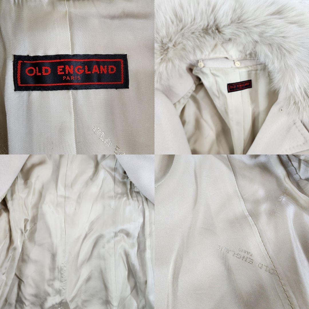OLD ENGLAND 高級アンゴラマキシ丈ベルテットコート フォックスファー