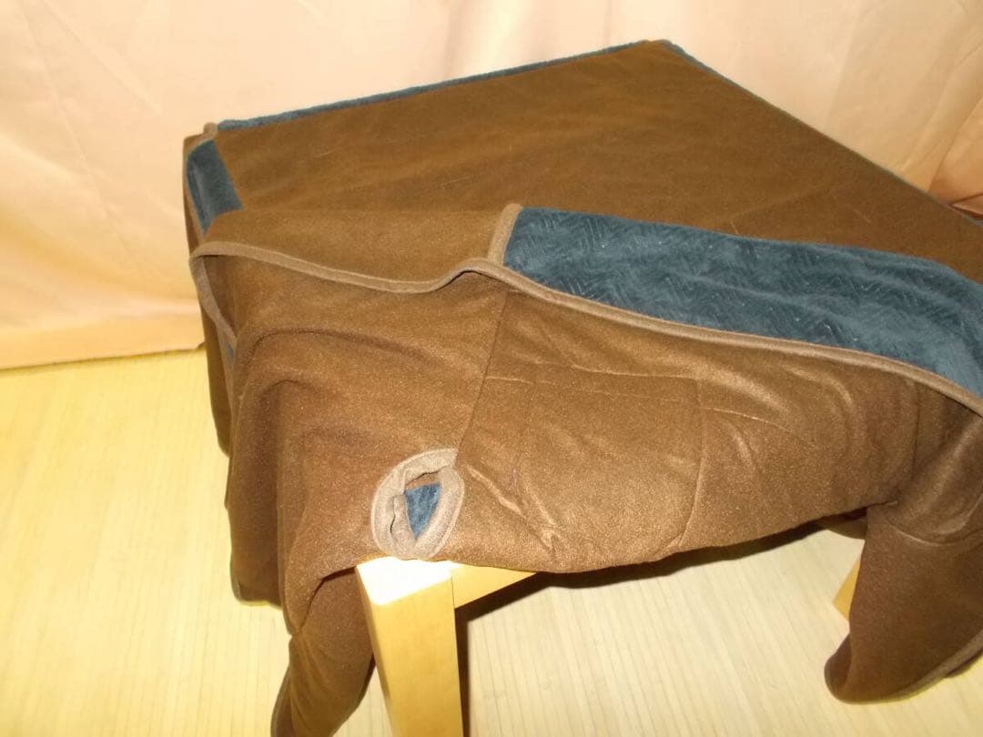 ダイニングこたつ布団80cm用　正方形 220×220cm ヘリンボーン　紺色