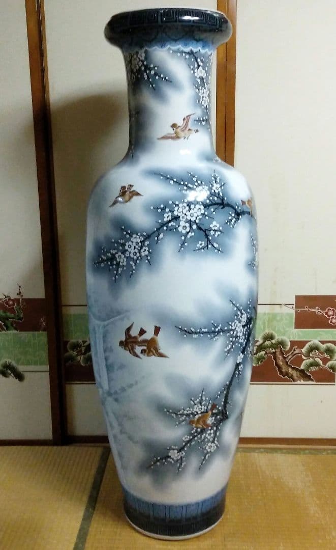 ★２/５で出品終了　超特大飾り壺158cm　花鳥図　沖縄本島引取限定　現物確認可
