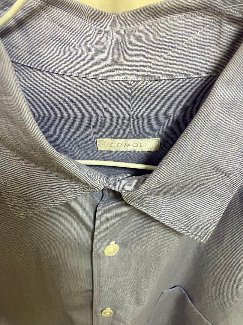 22AW COMOLI コモリシャツ サックスストライプ