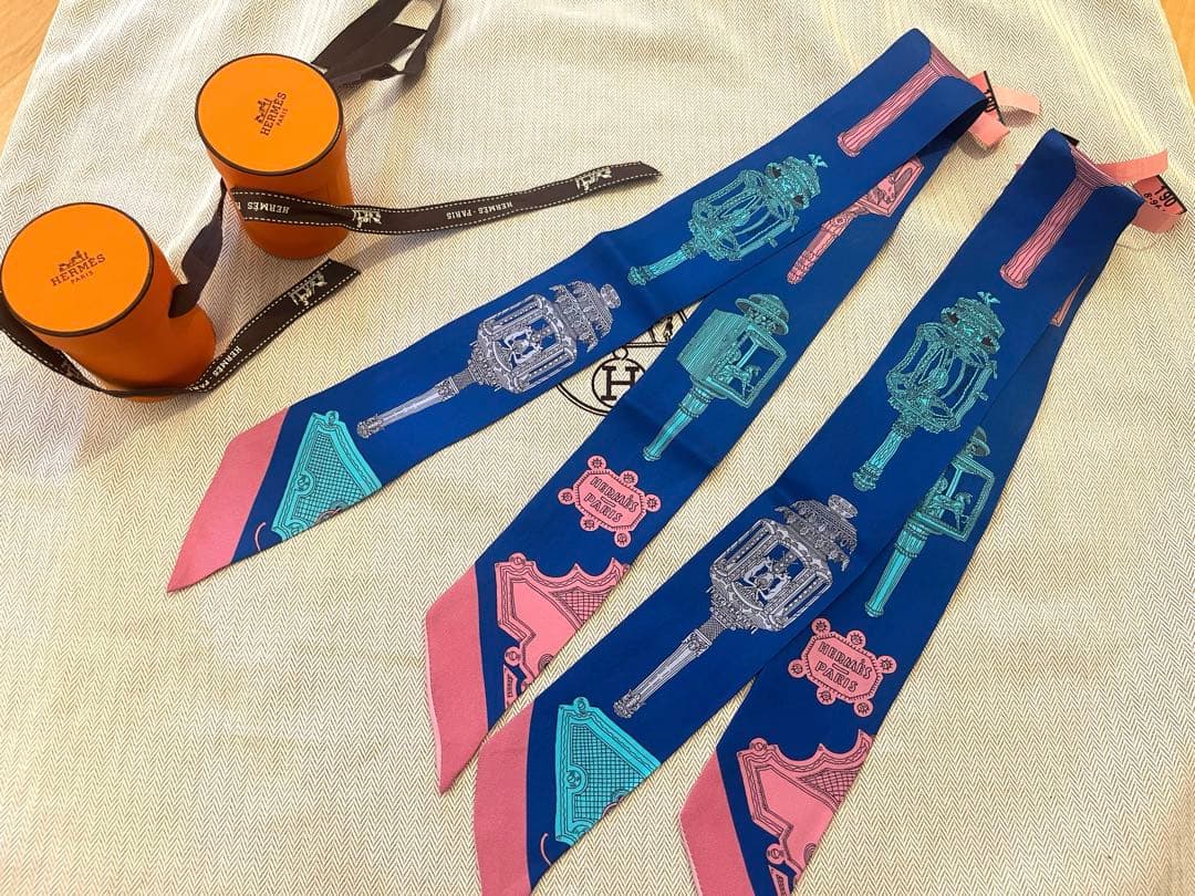 ⭐️HERMES ⭐️ツイリー　2本セット　ツィリー　ブルー系