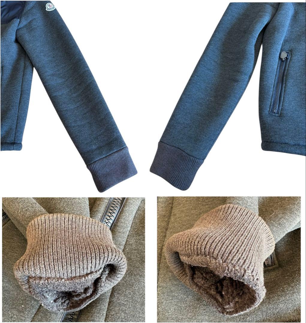 【MONCLER】MAGLIA CARDIGAN　切替　ボアパーカー　グレー系S