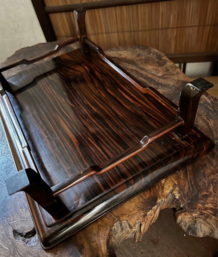 古木 香台 花台 盆栽台 黒檀 希少 小型 高台 1292㌘