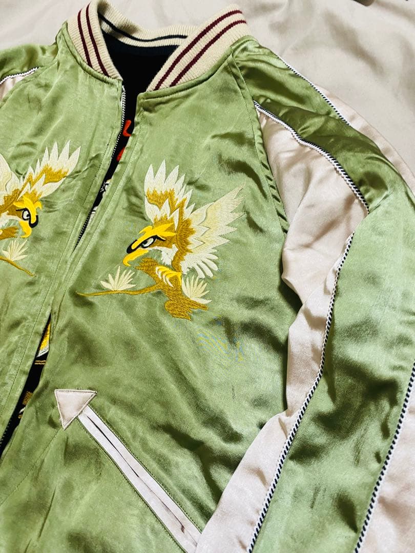 NON STOCK スカジャン 別珍 日本限定 虎 ワシ サテン unisex