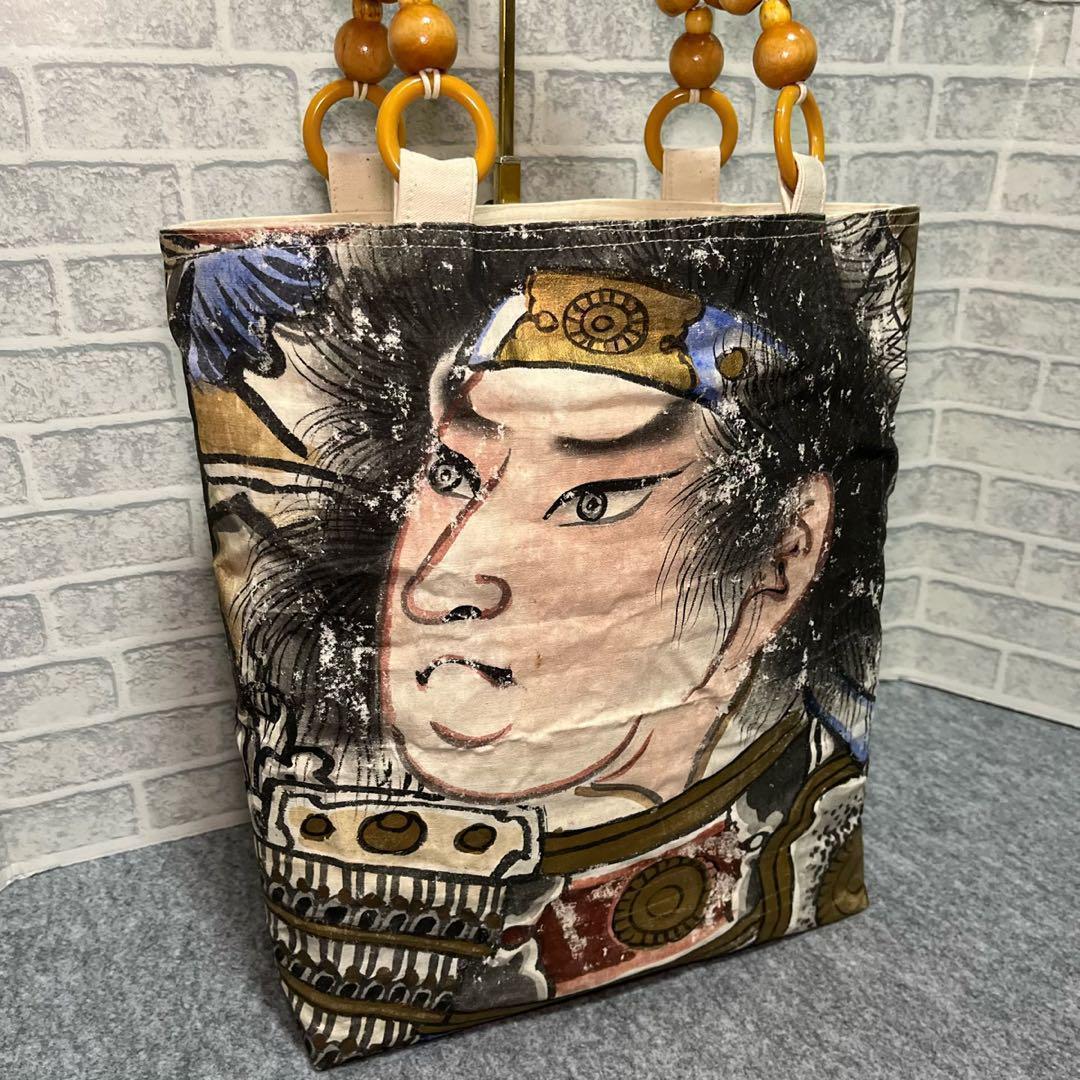 【希少古布】武者のぼり旗リメイク53”トート 伝統工芸 侍 お土産 ギフトにも◎