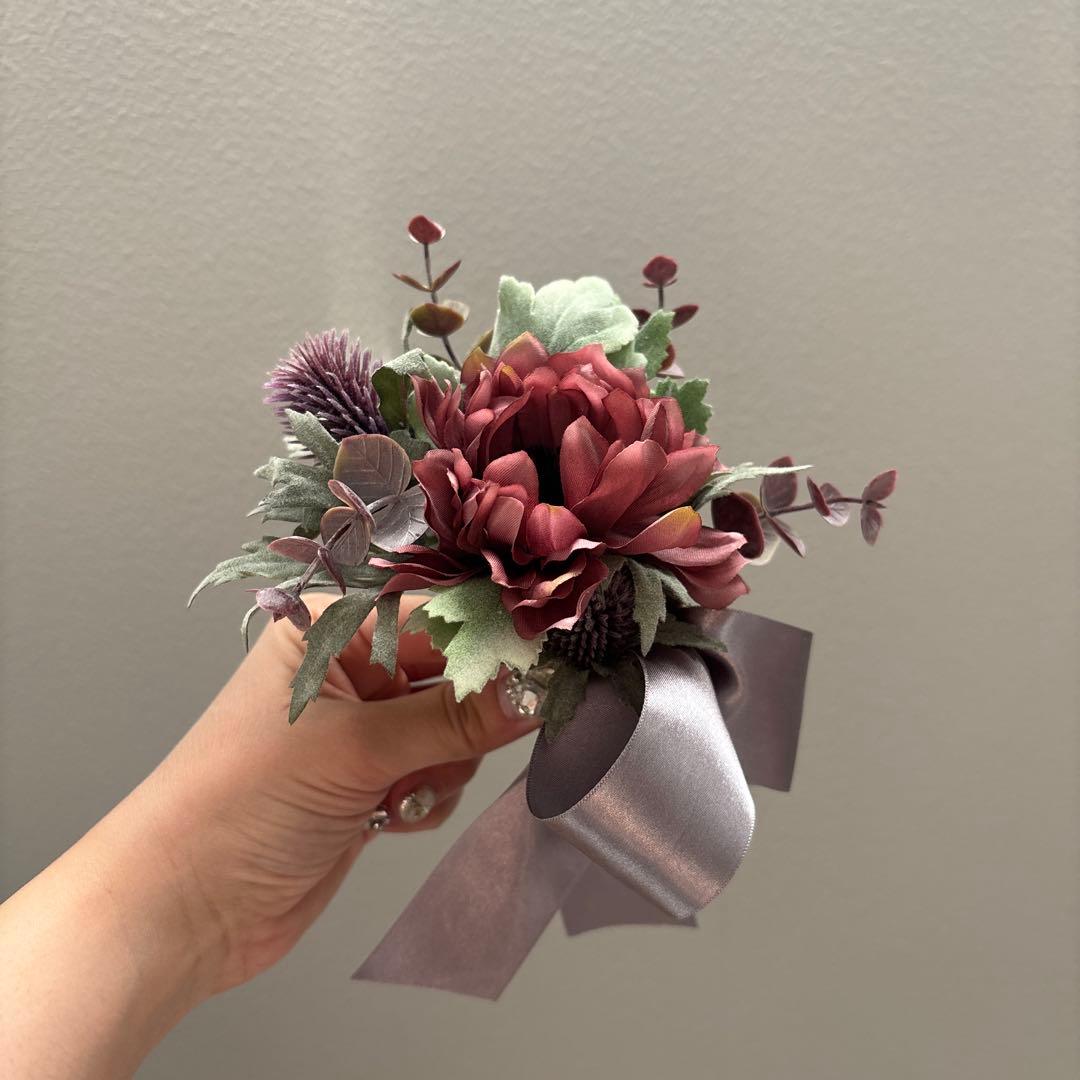★結婚式・ウェディング　アーティシャルフラワーブーケ・ブートニア　(別売り可)