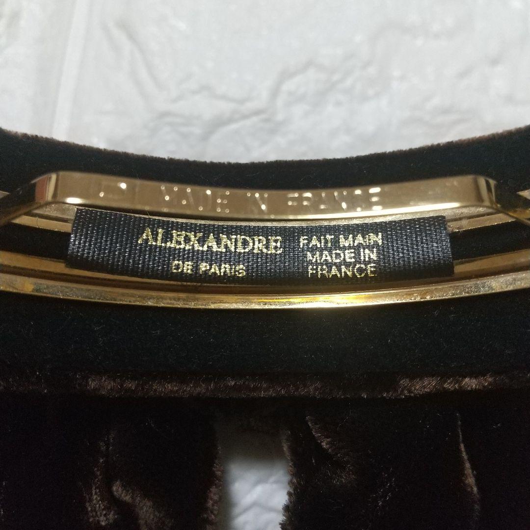 ALEXANDRE DE PARIS ベルベット リボンバレッタ ブラウン