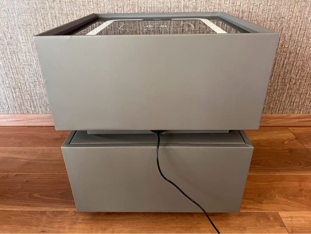 【現在価格4.8万】スマートナイトテーブル ワイヤレス充電・LED グレー 美品