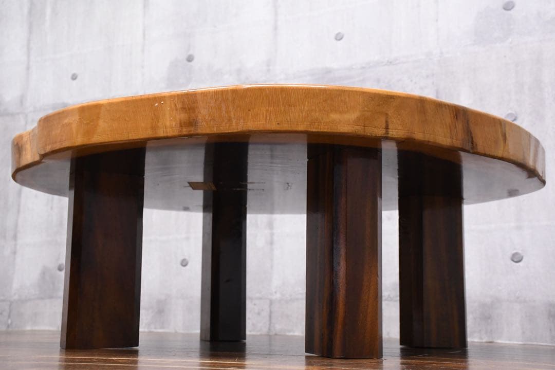 ECK89 モンキーポッド 輪切り一枚板 ローテーブル センターテーブル 座卓