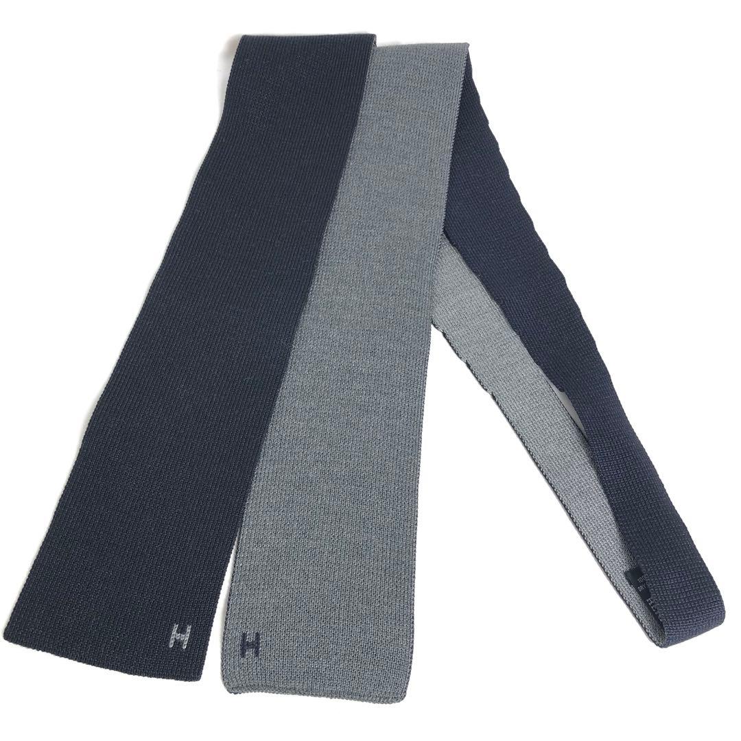 【美品】HERMES エルメス ネクタイ ニットタイ 4WAY キャトルタン 黒