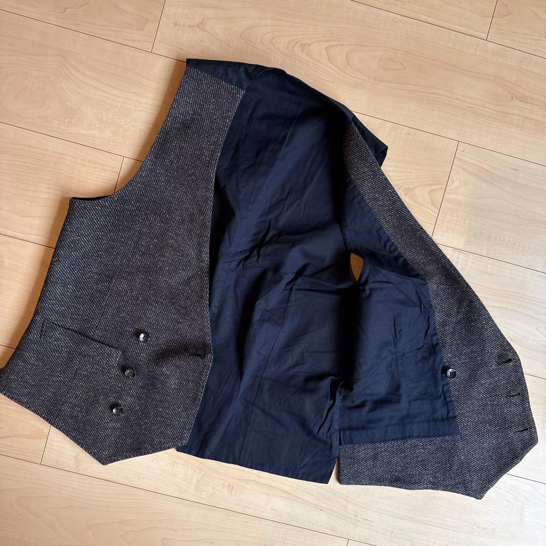 LARDINI ウールコットンリネン ダブル ジレベスト