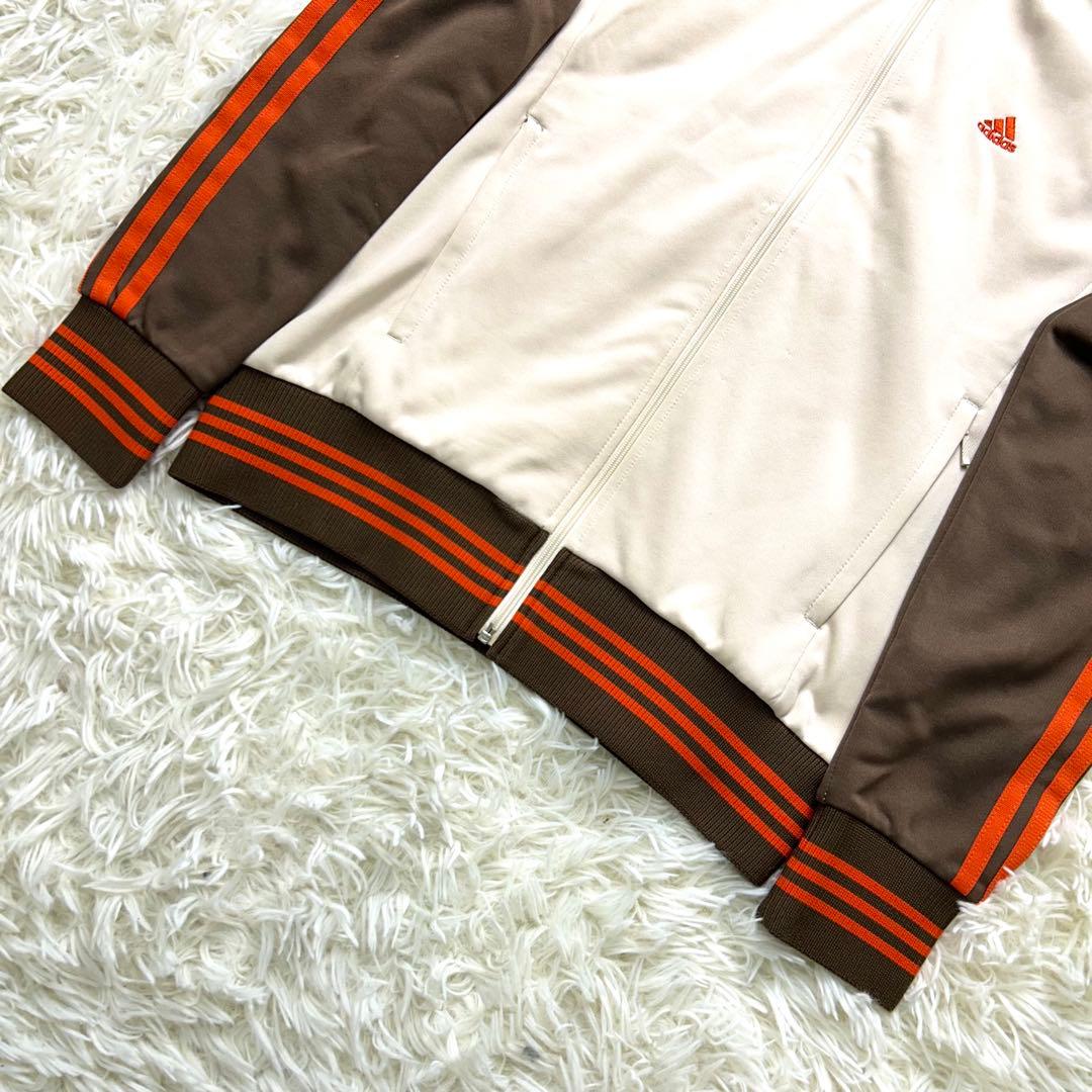 Y2K✨極美品✨アディダス トラックジャケット 刺繍ロゴ クリーム ブラウン L