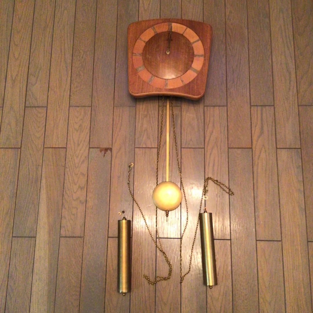 ドイツ製　キンツレ　分銅式アンティーク壁掛け振子時計　ジャンク品