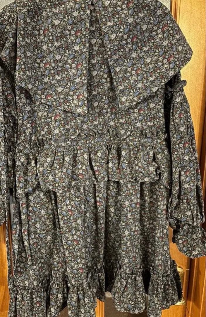 ワンピース drawstring flower printed mini dress