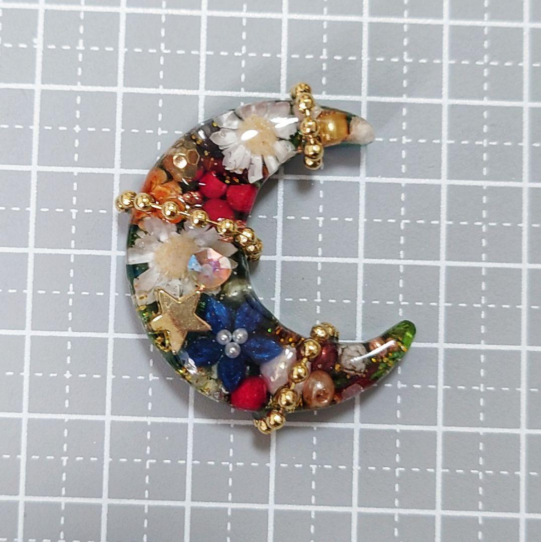 レジン　猫　ドライフラワー　ヘアゴム　ブローチ　ポニーフック　No.385