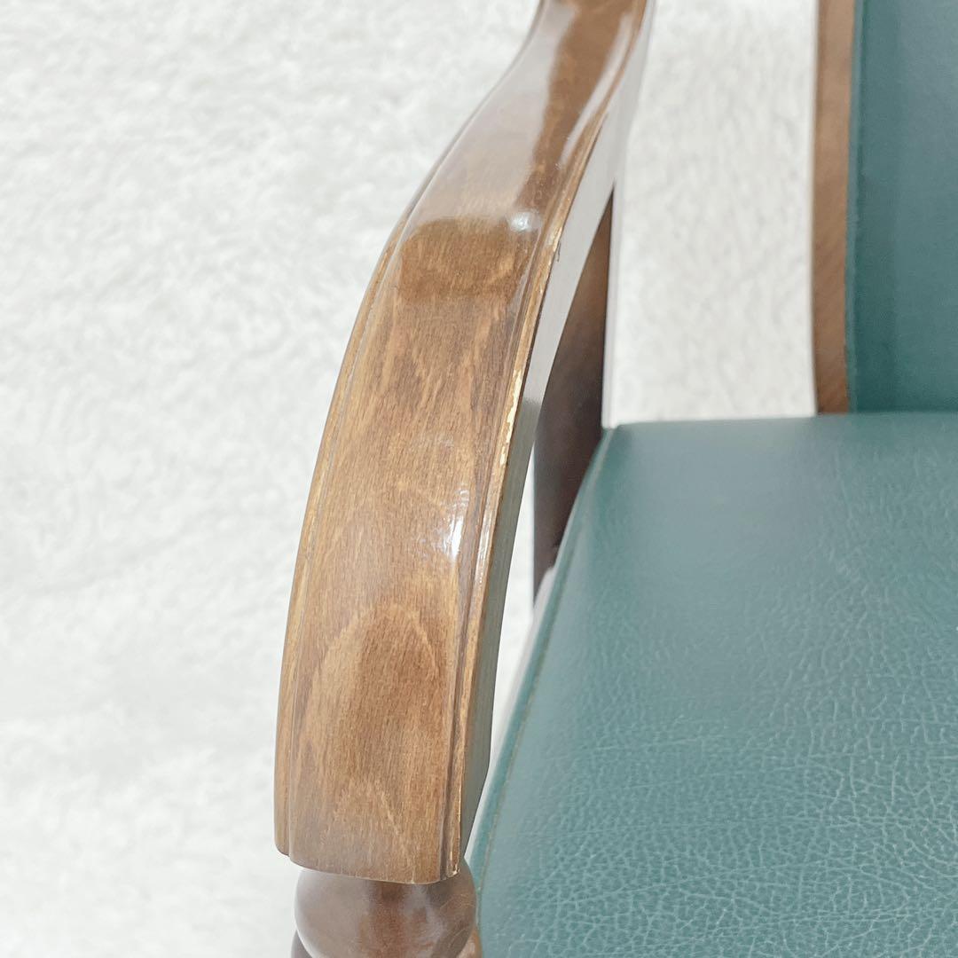 karimoku カリモク アームチェア レザー ミドリCC3600GK②