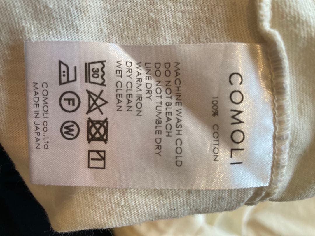 COMOLI フットボールTシャツsize3エクリュ　コモリ