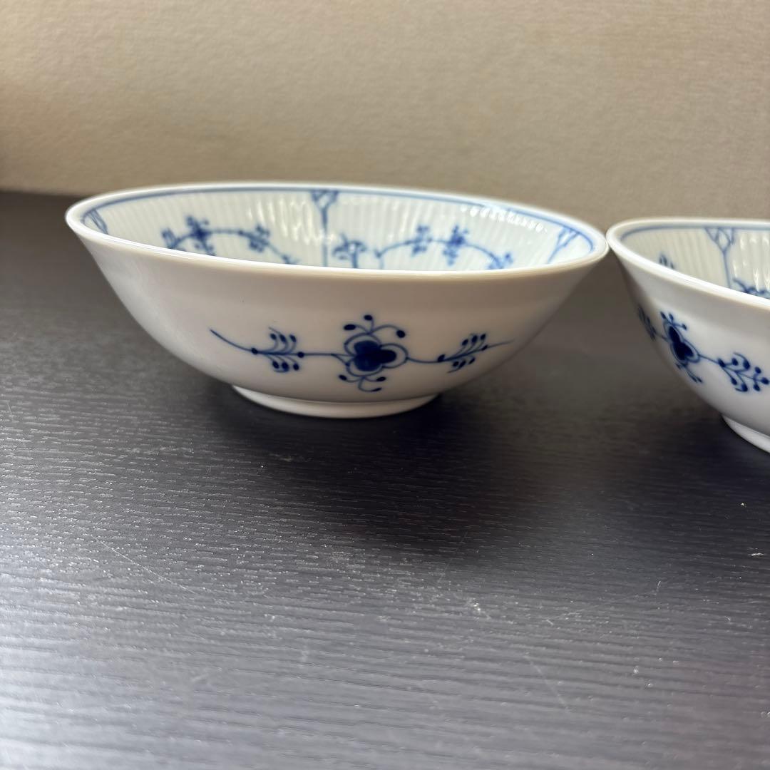 S589 青い花柄 陶器製浅皿 ロイヤルコペンハーゲン 小皿 2枚 290