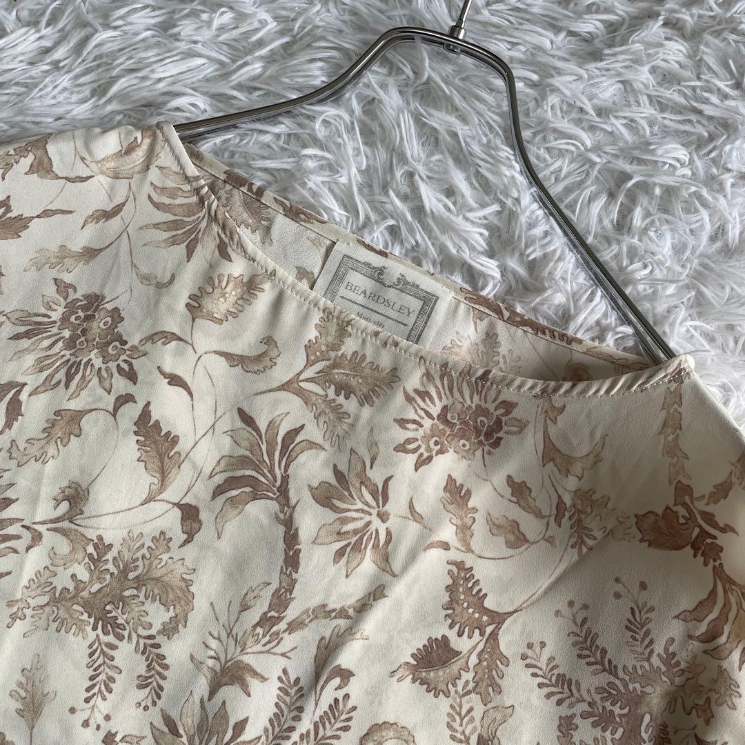 ビアズリー プリントシャツTシャツ　更紗　フラワー