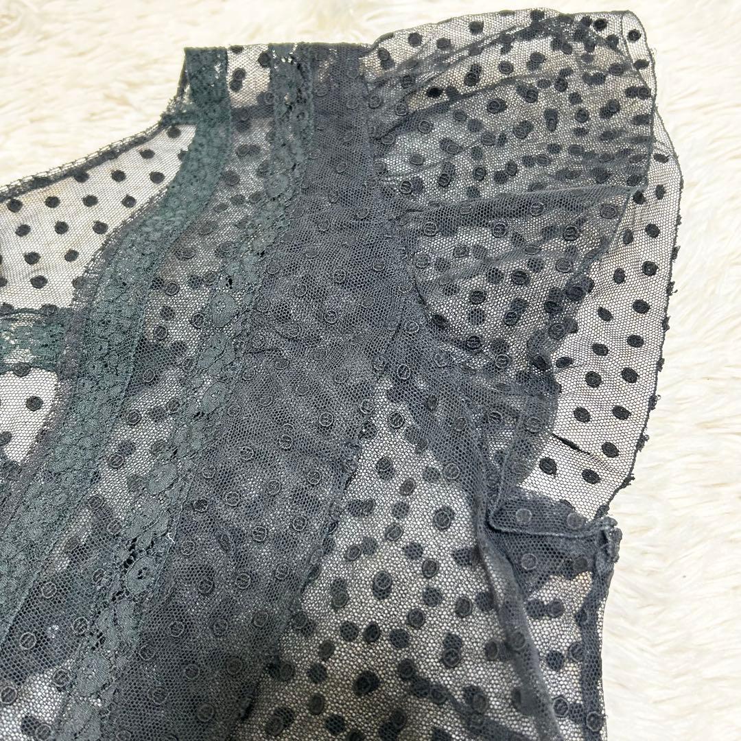 【美品】CHANEL シャネル ココマーク レース ブラウス 半袖 34