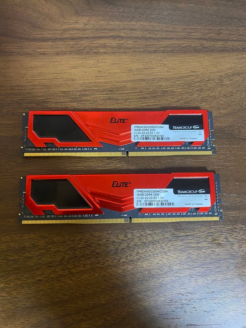 DDR4 16GBメモリ ×2 ELITE TEAM