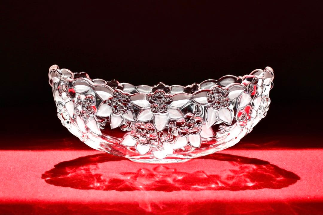 ガラスコレクション【ガラスボウル　花器　花柄】