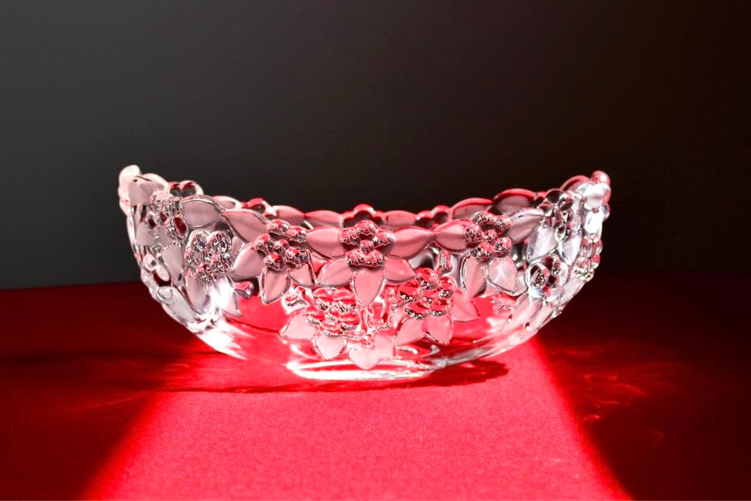 ガラスコレクション【ガラスボウル　花器　花柄】