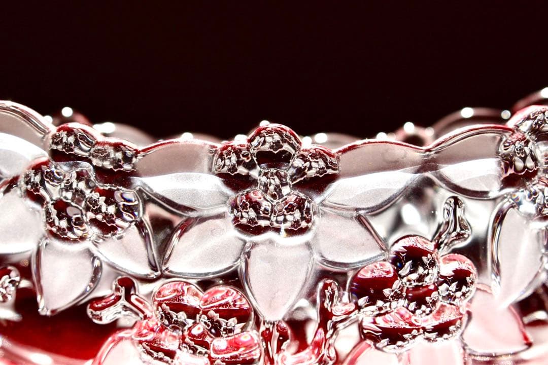 ガラスコレクション【ガラスボウル　花器　花柄】