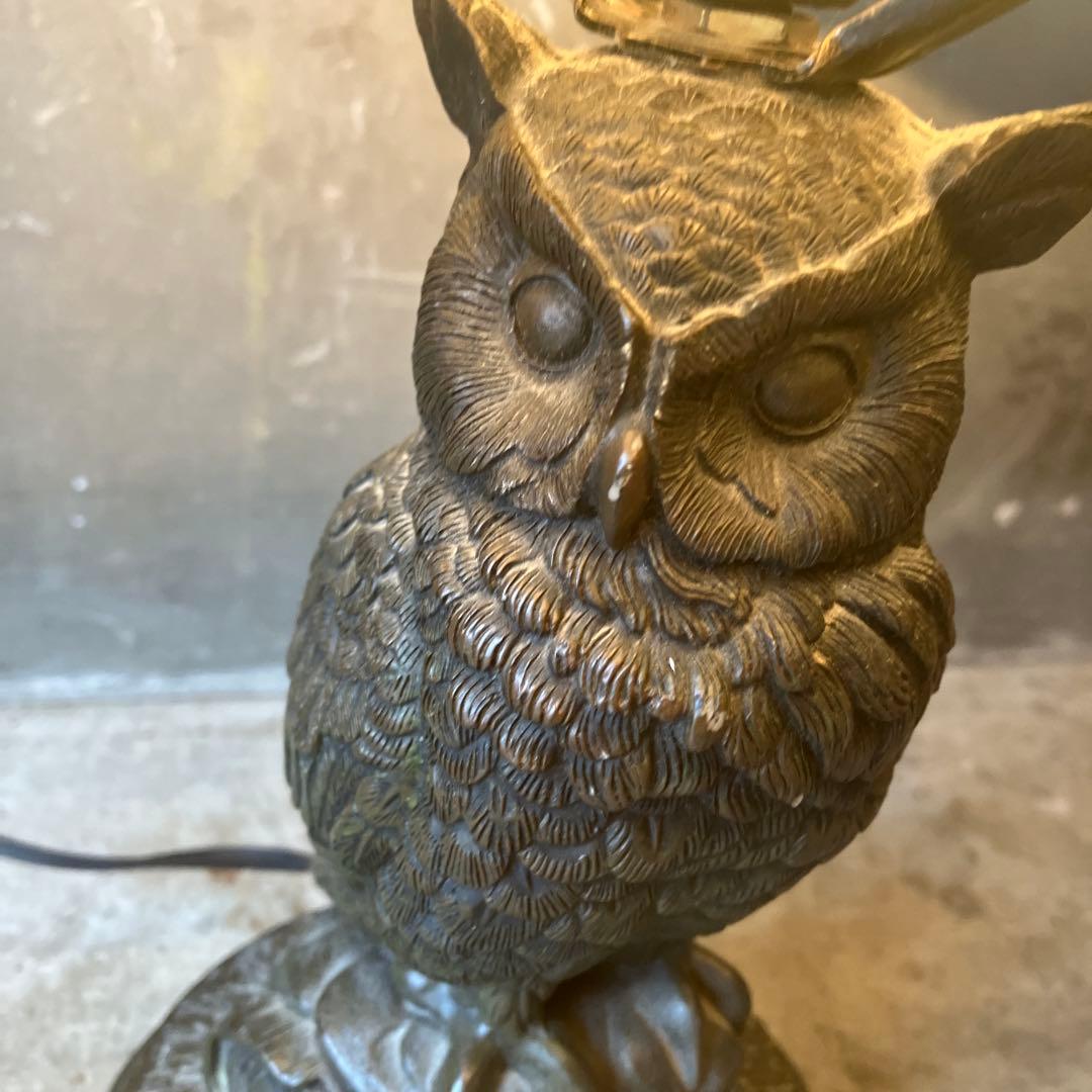 ステンドグラス ライト フクロウ ステンドガラス ランプ アンティーク