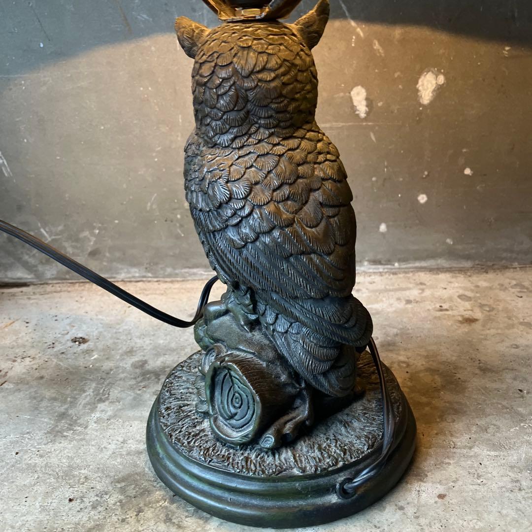 ステンドグラス ライト フクロウ ステンドガラス ランプ アンティーク