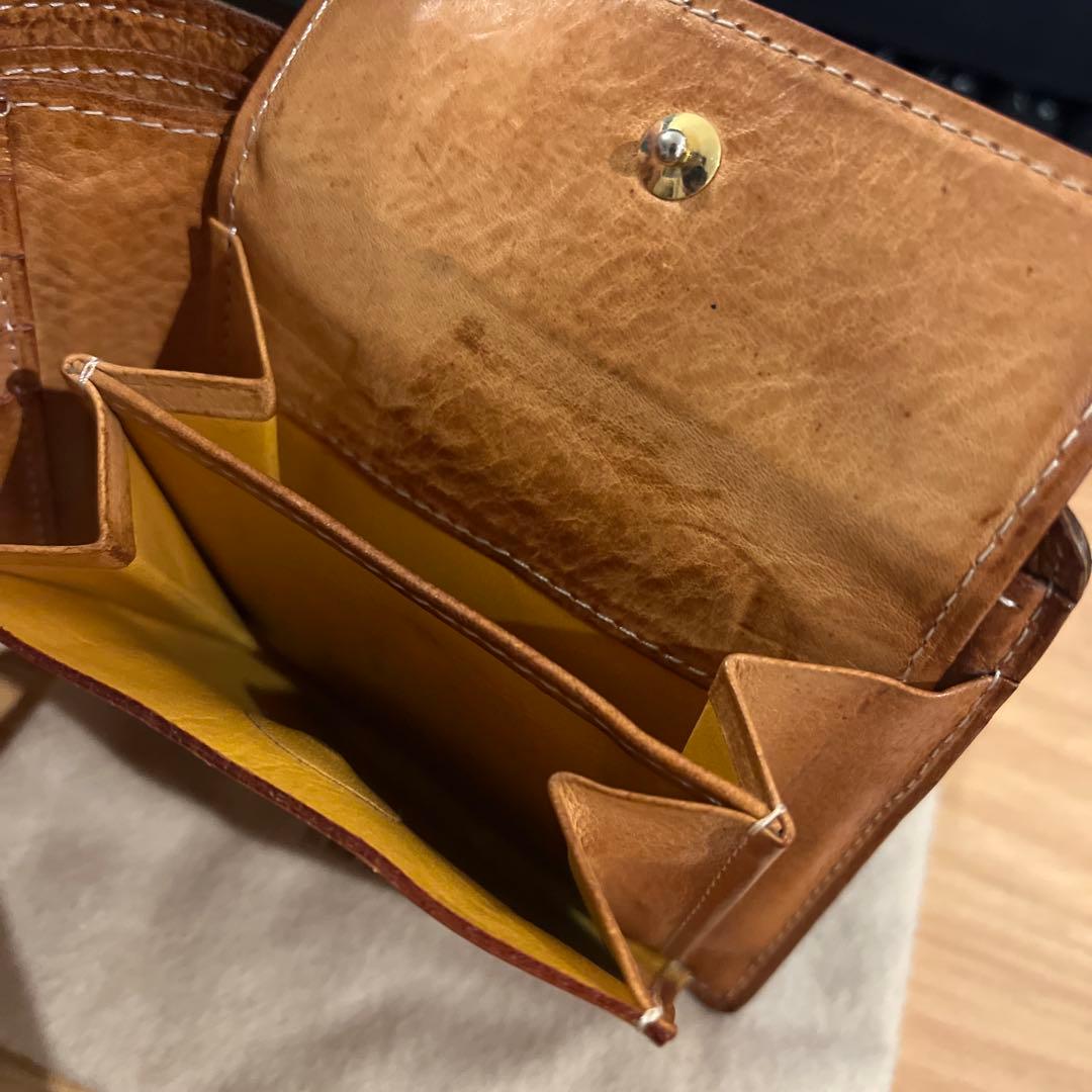 ガンゾ　二つ折り財布　ブライドルレザー　ネイビー