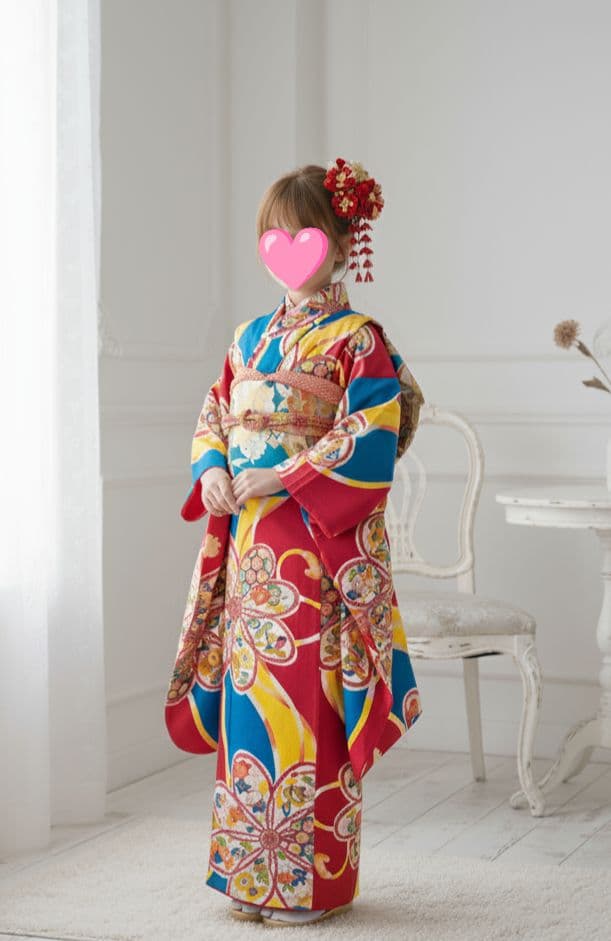 お値下げ中アンティークマゼンダピンクターコイズの着物と作り帯