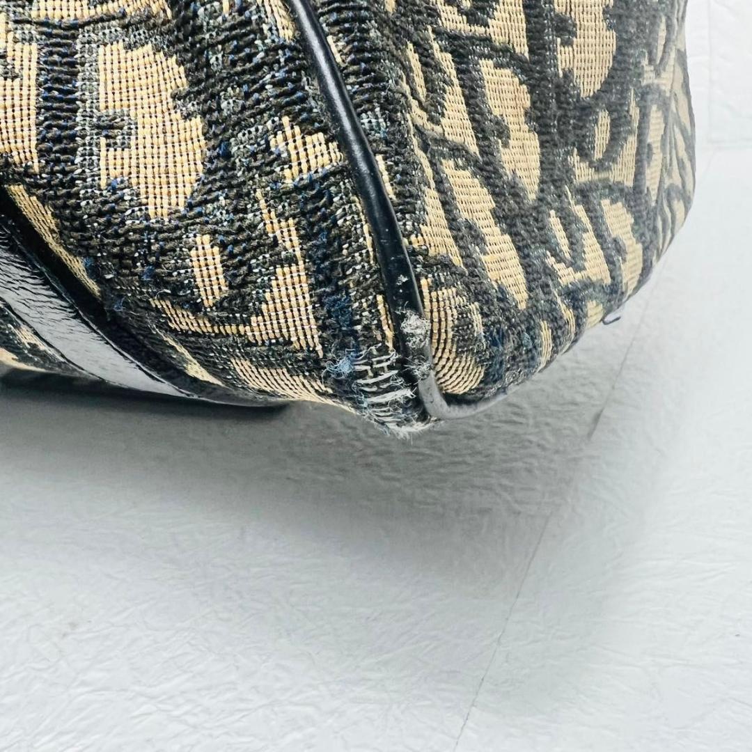 【人気】Chistian Dior ミニボストンバッグ　トロッター　ネイビー