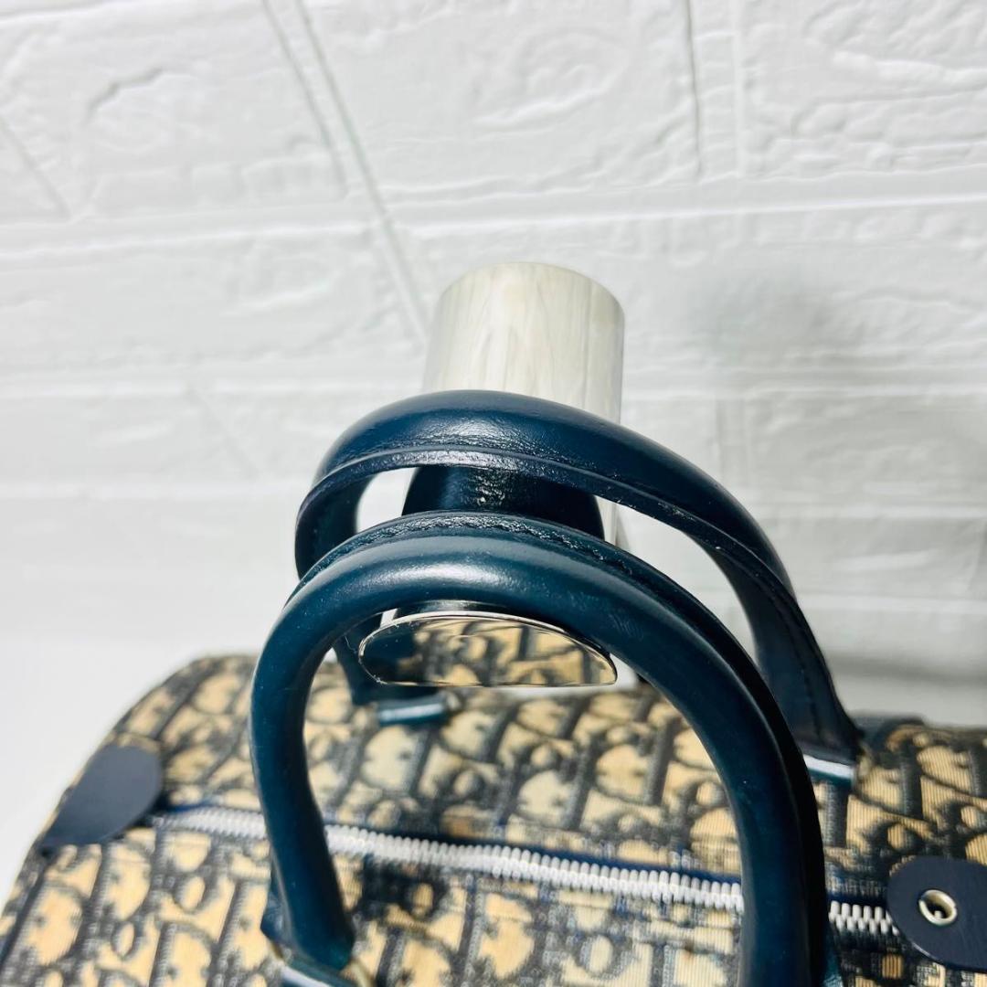 【人気】Chistian Dior ミニボストンバッグ　トロッター　ネイビー