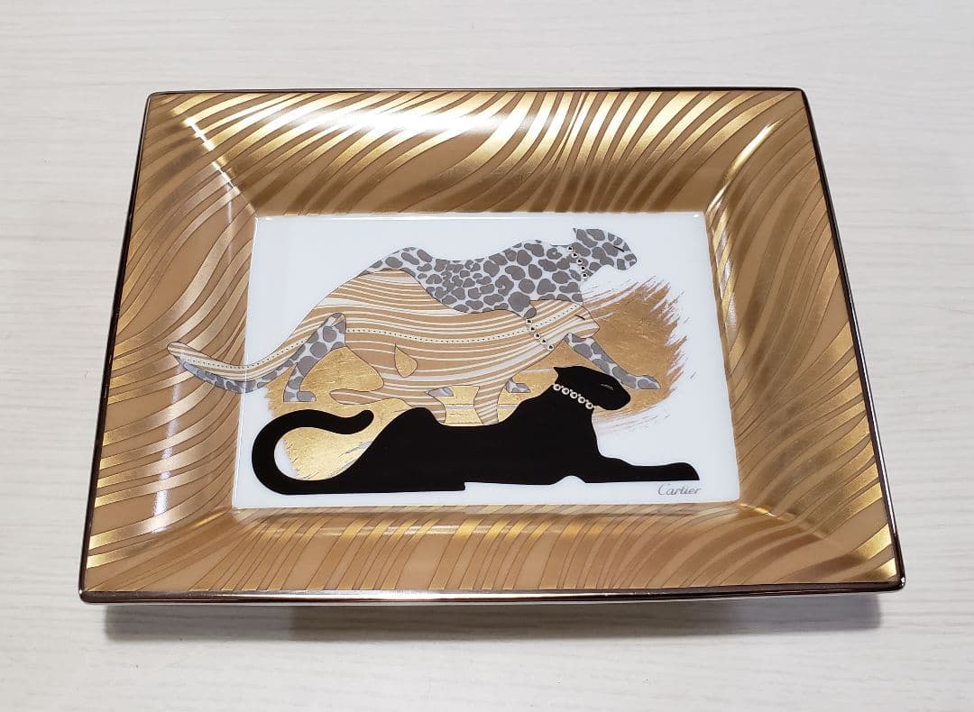 Cartier カルティエ プレート パンサー 皿 小物入 ポーセリン トレー