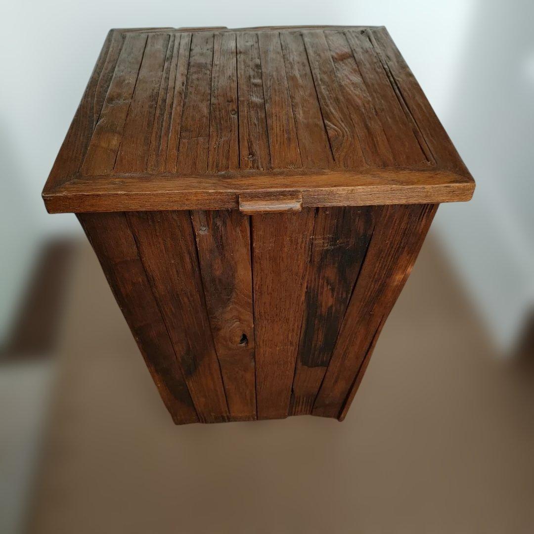 ☆値下げ☆チーク材収納ボックスチェア ヒンジ付き蓋　ナチュラルウッド