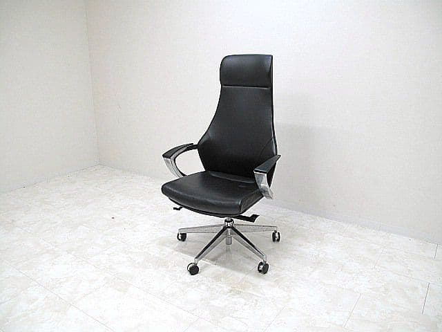 NAIKI　ナイキ 「E966L-BK」 本革張りマネージメントチェア