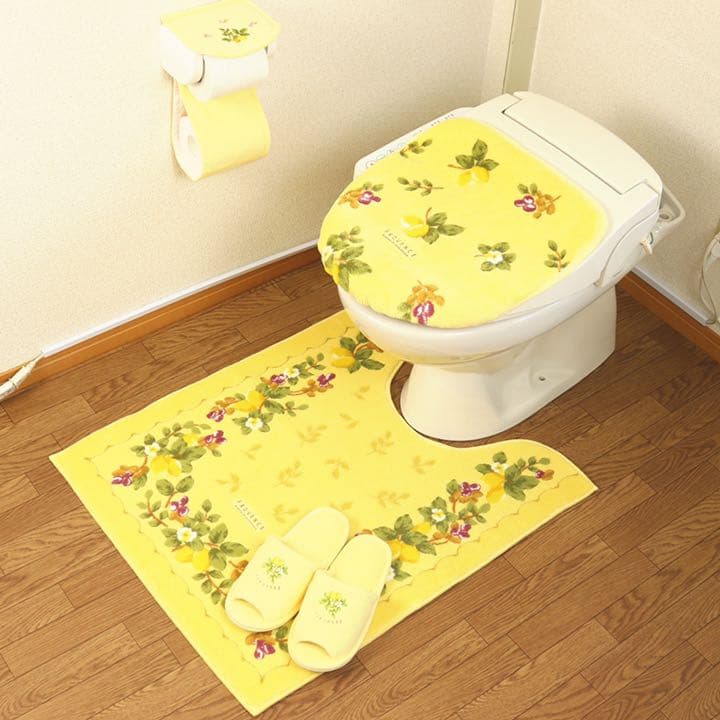 トイレマット 北欧 新品 セット ロング 4点セット金運の 黄色 イエロー