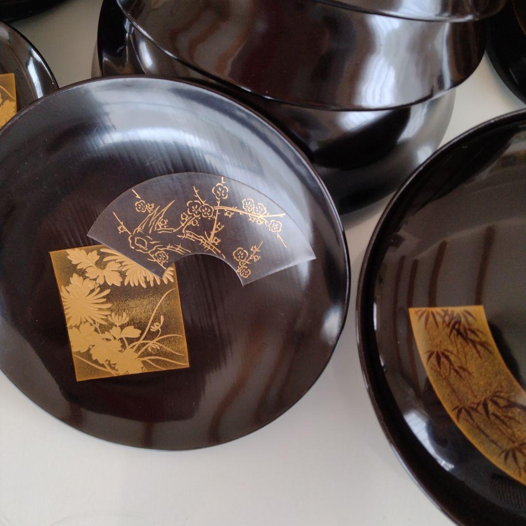 漆器蓋付き汁椀  (黒20客)