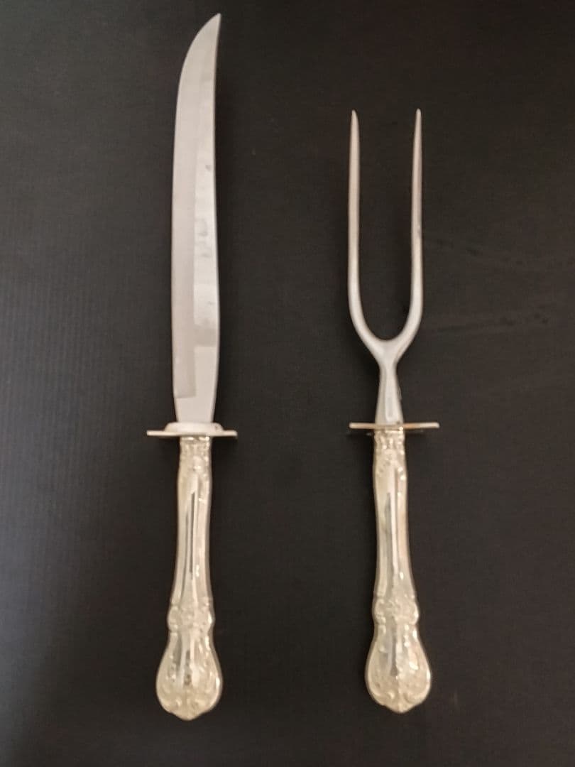 【純銀ハンドル】 カービングナイフ&フォーク