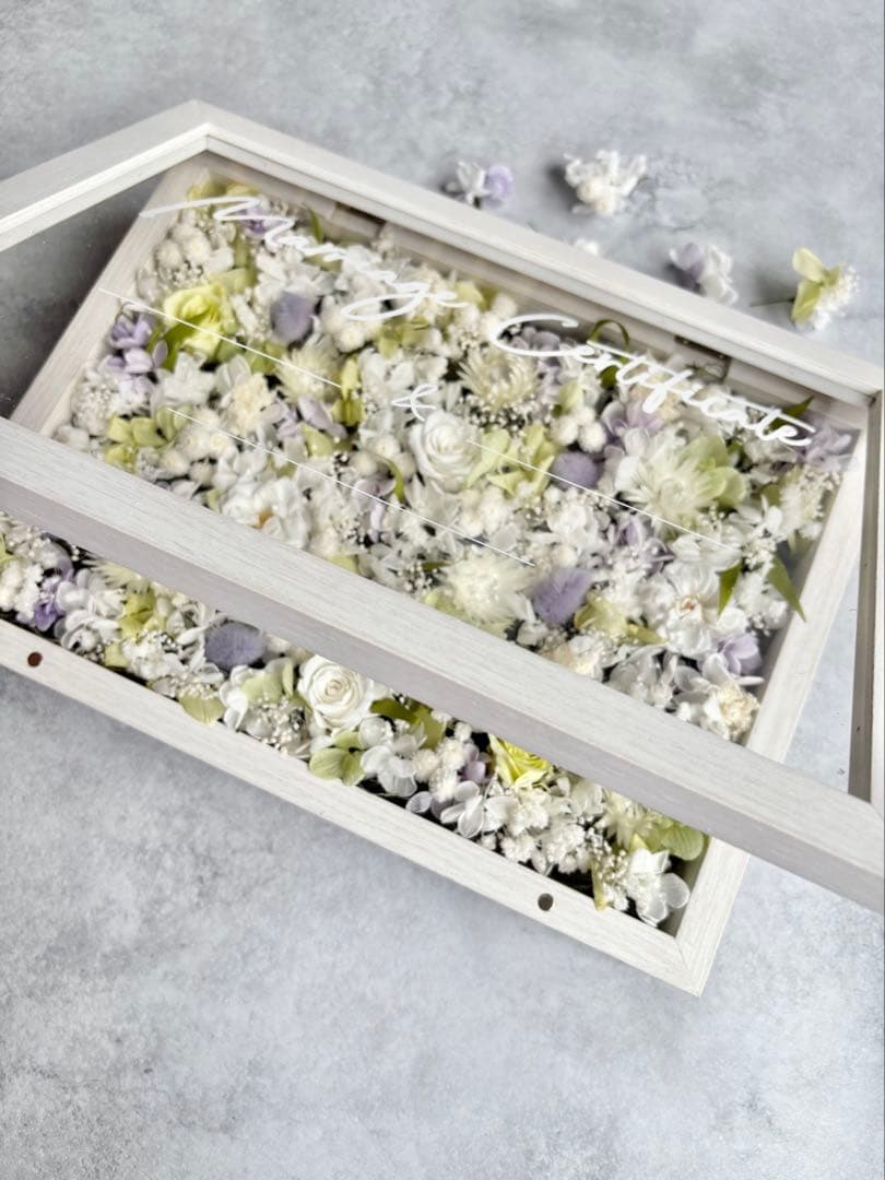 結婚証明書　ゲスト参加型　お花　プリザードフラワー