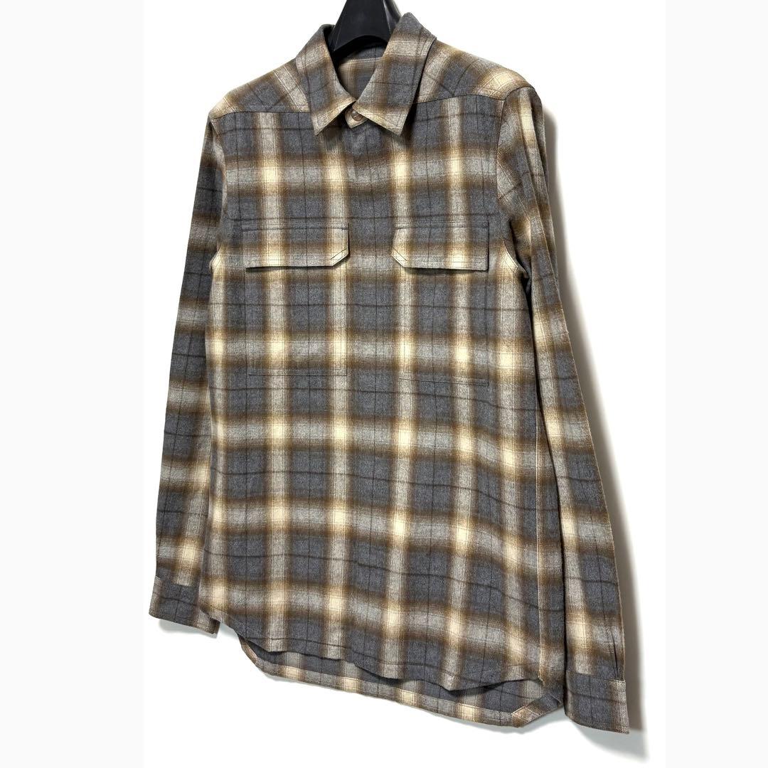 新品 RICK OWENS 25SS OUTERSHIRT GREY PLAID