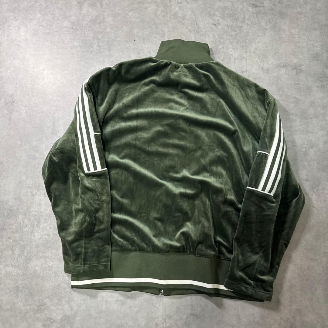 adidas トラックジャケット ジャージ ベロア グリーン レディース L