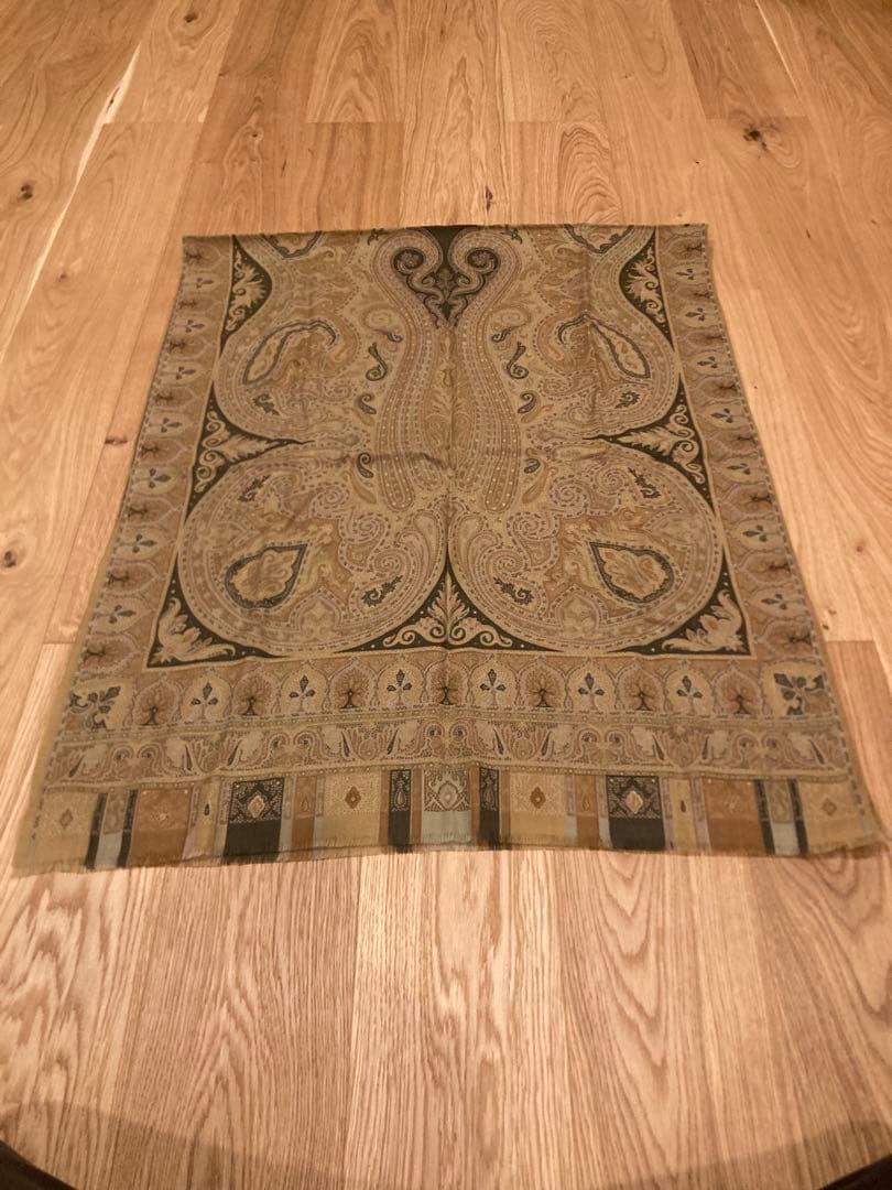 エトロ　大判　ウールシルクストール　ペイズリー柄