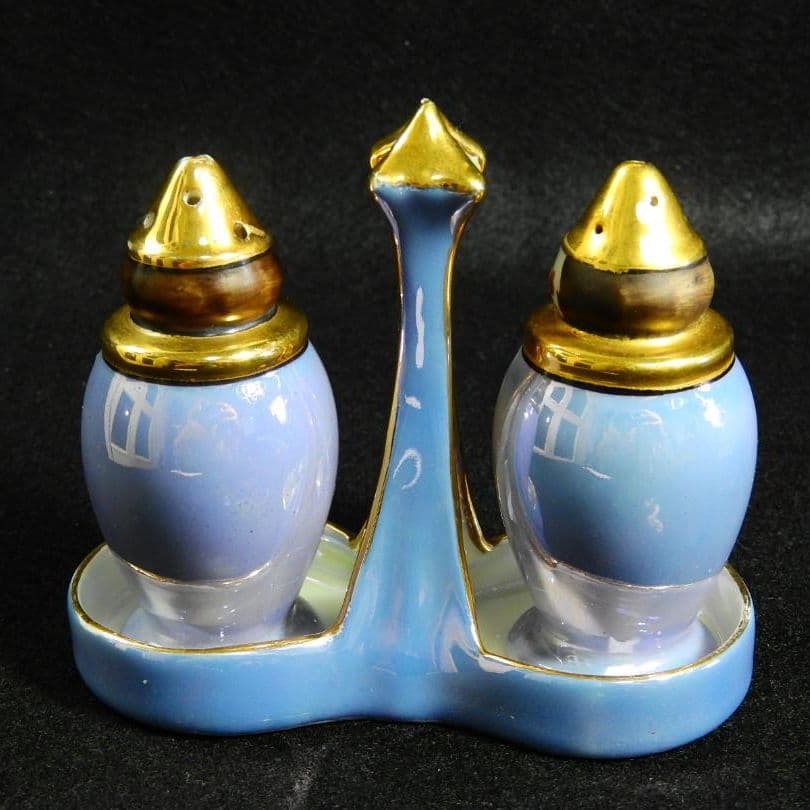 希少 オールドノリタケ ブルーラスター彩 コンディメントセット No.524