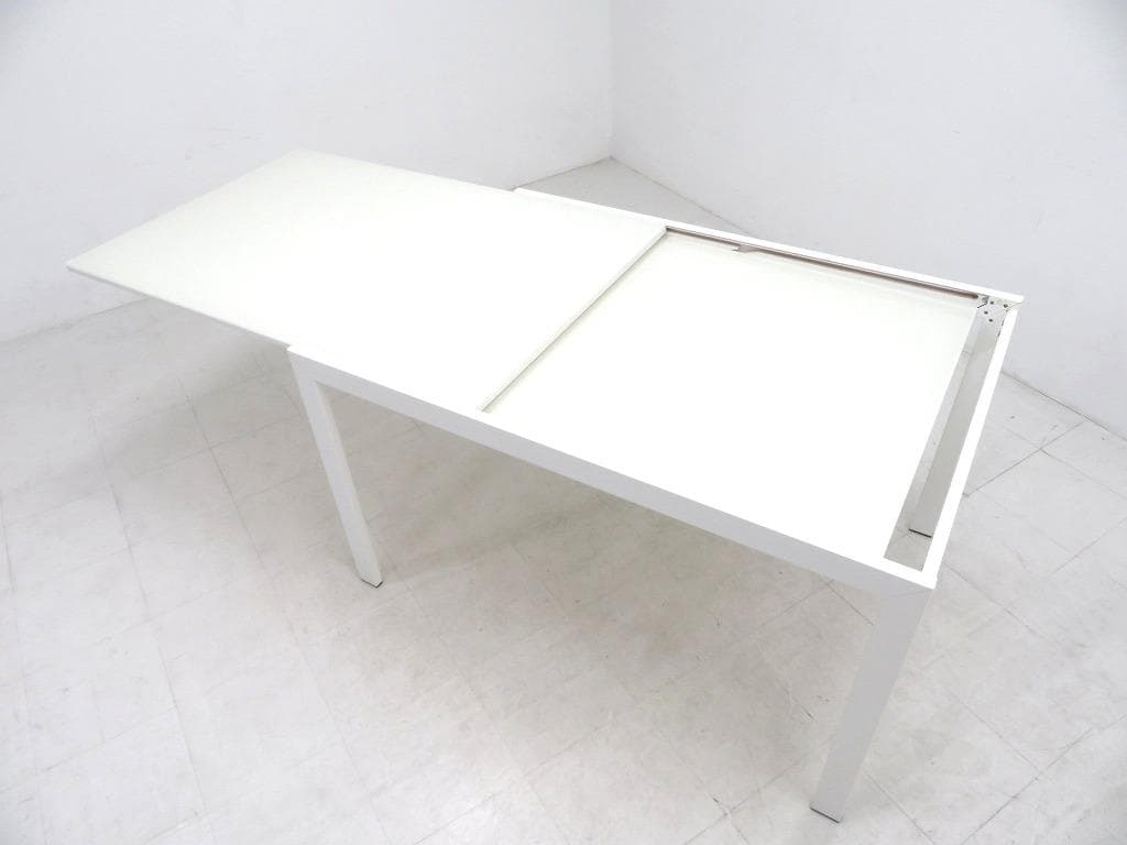 展示品　カリガリス　ガラス　伸長式　エクステンション　ダイニングテーブル