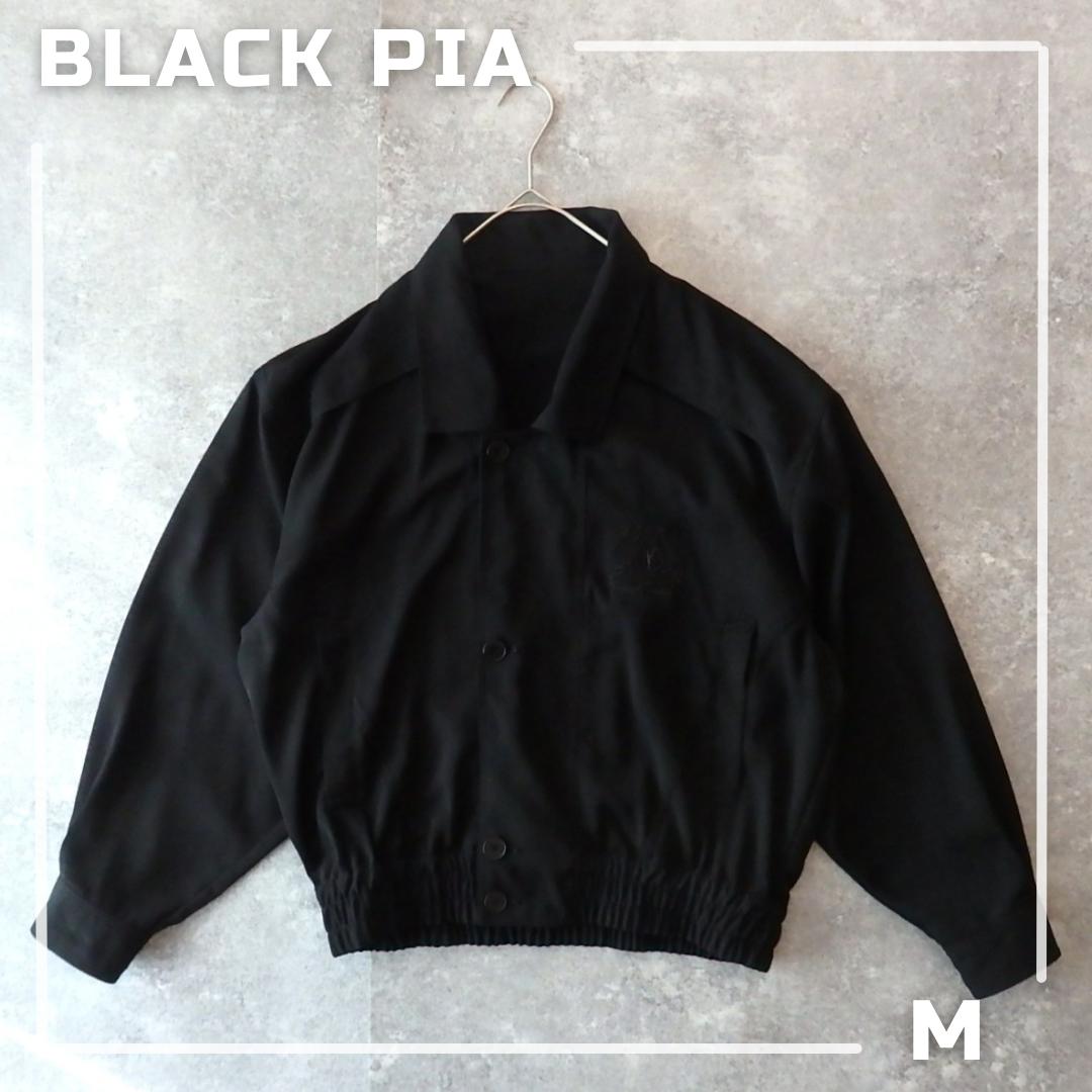 BLACK PIA 日本製 ショート丈 ブルゾン 刺繍ロゴ ブラック M