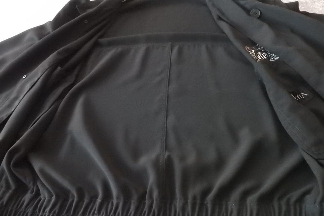 BLACK PIA 日本製 ショート丈 ブルゾン 刺繍ロゴ ブラック M