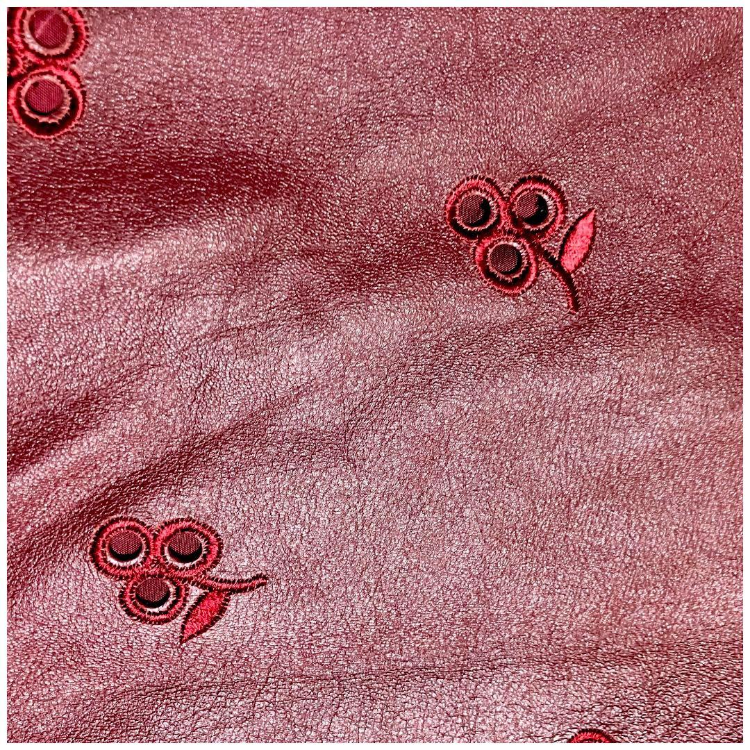 美品✨EMBA レザージャケット　フラワーカットワーク　ワイドシングルライダース